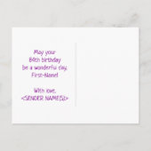 Carte Postale 84e anniversaire : Bold, amusant, simple, arc-en-c (Dos)