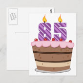 Carte Postale 85 ans sur le gâteau d'anniversaire (Devant / Derrière)