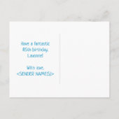 Carte Postale 85e anniversaire : Bold, amusant, simple, arc-en-c (Dos)