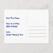 Carte Postale 85e anniversaire - Fun Motif feux d'artifice + Arc (Dos)