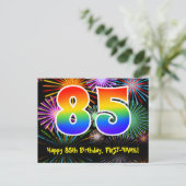 Carte Postale 85e anniversaire - Fun Motif feux d'artifice + Arc (Debout devant)