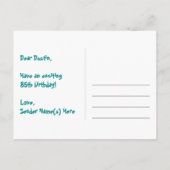 Carte Postale 85e anniversaire : motif coeurs amusants, arc-en-c (Dos)