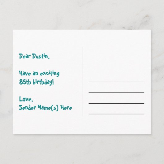 Carte Postale 85e anniversaire : motif coeurs amusants, arc-en-c (Dos)