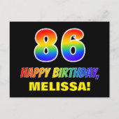 Carte Postale 86e anniversaire : Bold, amusant, simple, arc-en-c (Devant)