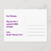 Carte Postale 86e anniversaire : Fun Hearts Motif, Arc-en-ciel 8 (Dos)