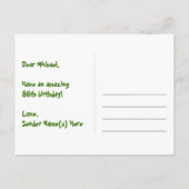 Carte Postale 86e Anniversaire – Motif de feux d'artifice amusan (Dos)