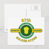 CARTE POSTALE 87E DIVISION D'INFANTERIE "GOLDEN ACORN" (Devant / Derrière)
