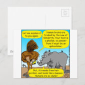 Carte Postale 889 Rhino phallus dessin animé (Devant / Derrière)