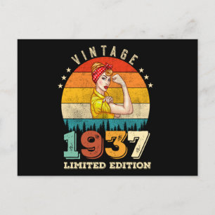 Carte Postale 88 Ans Anniversaire 1937 Vintage 88e Anniversaire 
