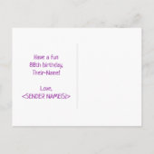 Carte Postale 88e anniversaire : Bold, amusant, simple, arc-en-c (Dos)