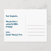 Carte Postale 88e anniversaire : Rayures roses et cœurs, Arc-en- (Dos)