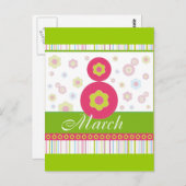 Carte Postale 8 mars 8 mars Journée internationale de la femme (Devant / Derrière)