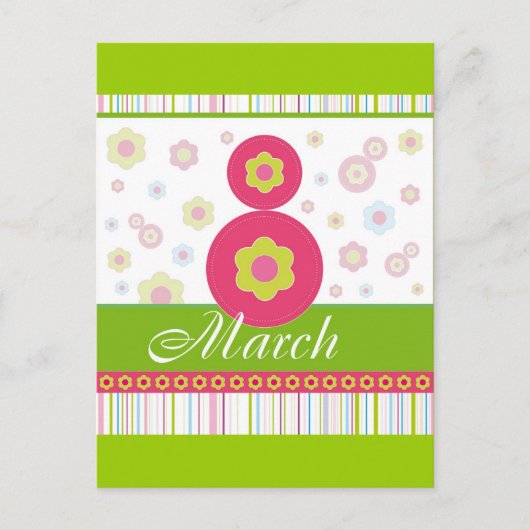 Carte Postale 8 mars 8 mars Journée internationale de la femme (Devant)