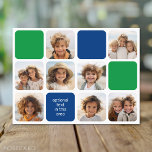 Carte Postale 8 photo collage moderne cube bleu vert<br><div class="desc">Montage de photos — Utilisez votre photo ou vos photos préférées pour faire un souvenir amusant à partager avec vos amis. Cette grille moderne est un affichage unique et attrayant de vos photos. Ceci est mis en place pour être un fabricant de collage photo en ligne gratuit pour votre instagram...</div>