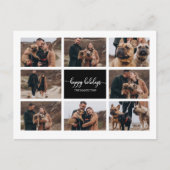 Carte Postale 8 Photos Joyeuses Fêtes Collage Noir Noël (Devant)