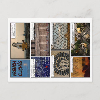 Carte Postale 8 postales "French Clichés" con poema en Francés