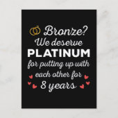 Carte Postale 8ème anniversaire Mariage I - Bronze Funny Couple (Devant)