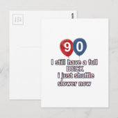 Carte Postale 90 ans de dessins d'anniversaire amusants (Devant / Derrière)