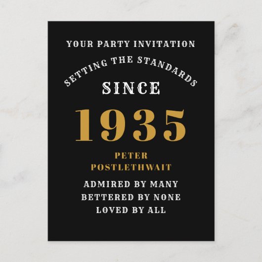 Carte Postale 90e anniversaire 1935 Or noir (Devant)