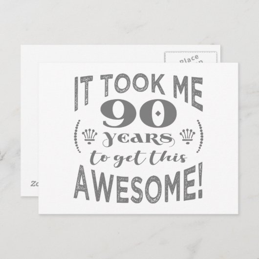 Carte Postale 90e anniversaire Awesome (Devant / Derrière)