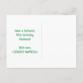 Carte Postale 90e anniversaire : Bold, amusant, simple, arc-en-c (Dos)