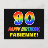 Carte Postale 90e anniversaire : Bold, amusant, simple, arc-en-c (Devant)