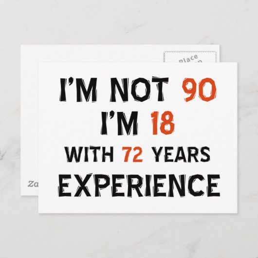 Carte Postale 90e anniversaire de cool (Devant / Derrière)