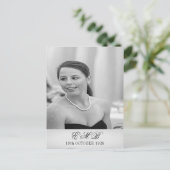 Carte Postale 90e anniversaire Elégant Monogramme photo Annivers (Debout devant)