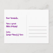 Carte Postale 90e anniversaire : Fun Hearts Motif, Arc-en-ciel 9 (Dos)