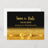 Carte Postale 90e anniversaire noir or arc enregistrer la date (Devant / Derrière)