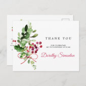 Carte Postale 90e anniversaire Remerciement de verdure rustique  (Devant / Derrière)