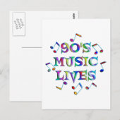 Carte Postale 90s Music Lives (Devant / Derrière)