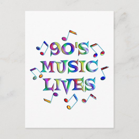 Carte Postale 90s Music Lives (Devant)