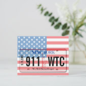 Carte postale 911 Memorial NY - Plaque de licence (Debout devant)