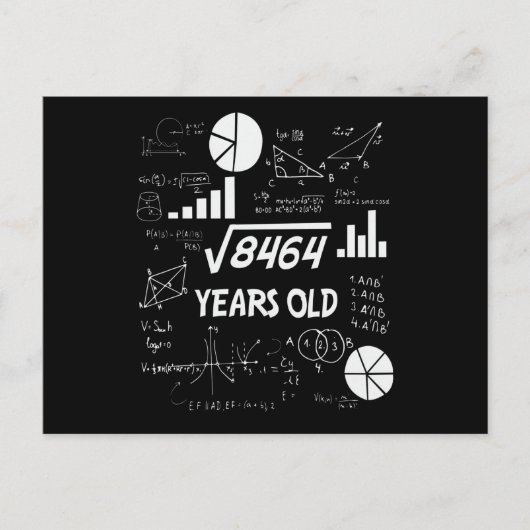 Carte Postale 92 ans Enseignant en mathématiques Anniversaires 9 (Devant)