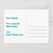 Carte Postale 92e Anniversaire : motif de cœurs amusants, arc-en (Dos)