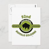 CARTE POSTALE 92E DIVISION D'INFANTERIE "SOLDATS BUFFALO" (Devant / Derrière)