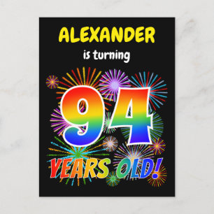 Carte Postale 94e Anniversaire - Feux d'artifice amusants, Regar