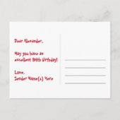 Carte Postale 94e anniversaire : Fun Hearts Motif, Arc-en-ciel 9 (Dos)