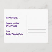 Carte Postale 94e anniversaire : Pink Stripes & Hearts, Arc en c (Dos)