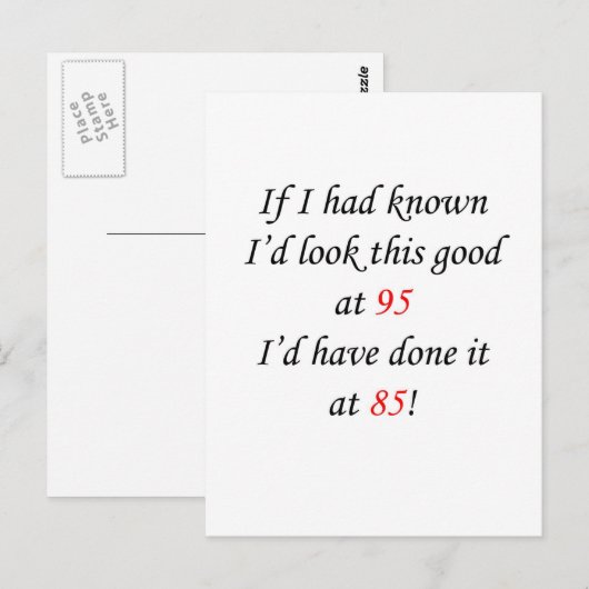 Carte Postale 95 Si j'avais su (Devant / Derrière)