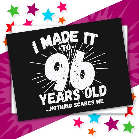Carte Postale 96 ans drôle mème anniversaire 96e anniversaire