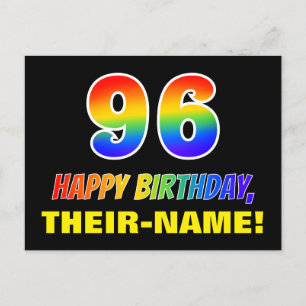 Carte Postale 96e anniversaire : Bold, amusant, simple, arc-en-c
