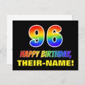 Carte Postale 96e anniversaire : Bold, amusant, simple, arc-en-c (Devant / Derrière)