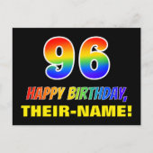 Carte Postale 96e anniversaire : Bold, amusant, simple, arc-en-c (Devant)