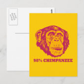 Carte Postale 98% Chimpanzé (Devant / Derrière)