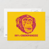 Carte Postale 98% Chimpanzé (Devant / Derrière)