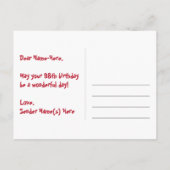 Carte Postale 98e Anniversaire – Motif de feux d'artifice amusan (Dos)