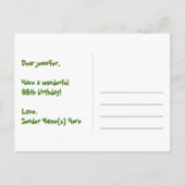 Carte Postale 98e Anniversaire : Rayures roses & Cœurs, Arc-en-c (Dos)