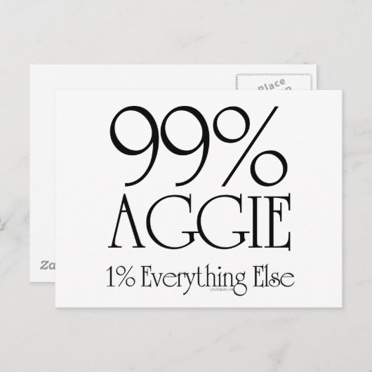 Carte Postale 99 % Aggie (Devant / Derrière)